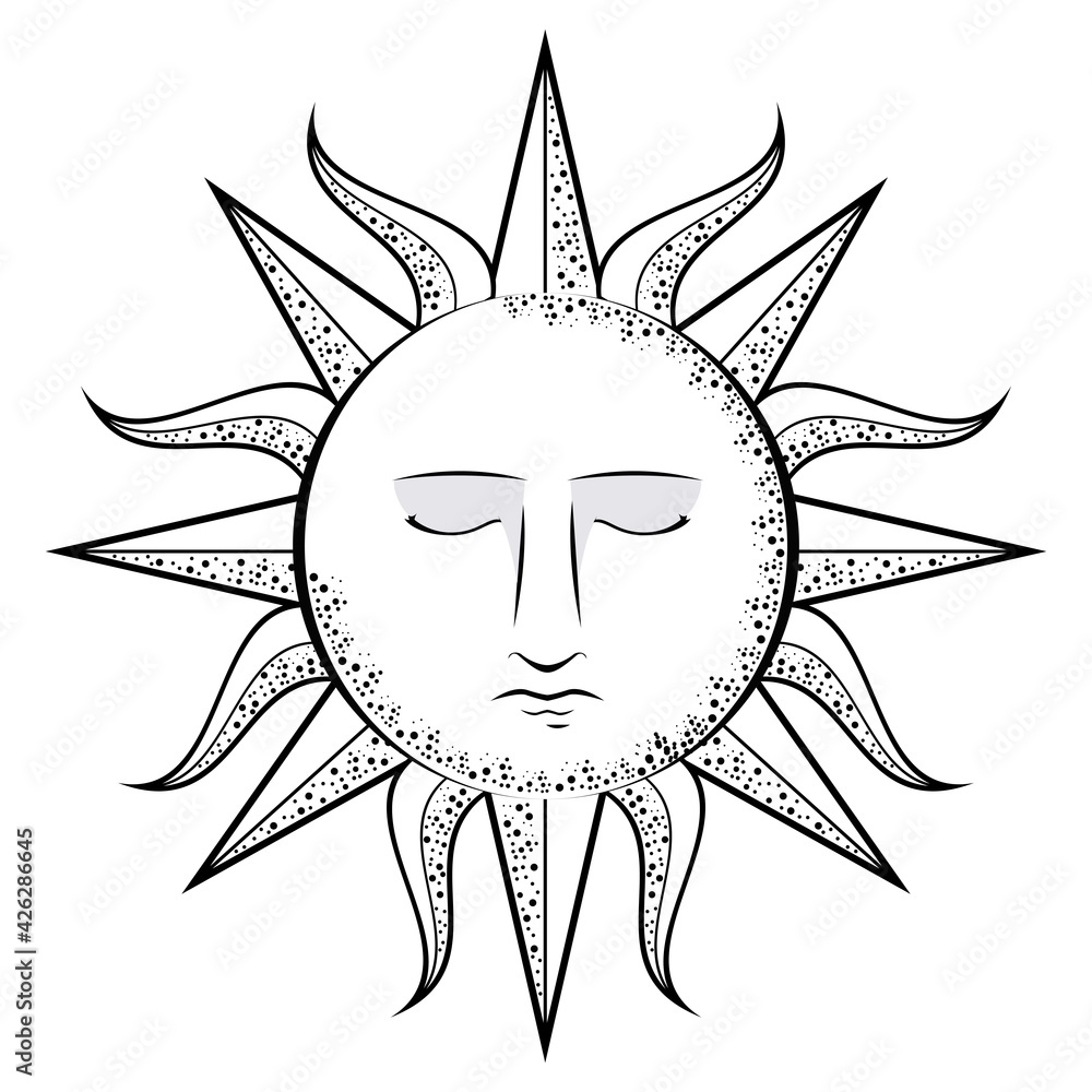 Fototapeta premium sun face icon