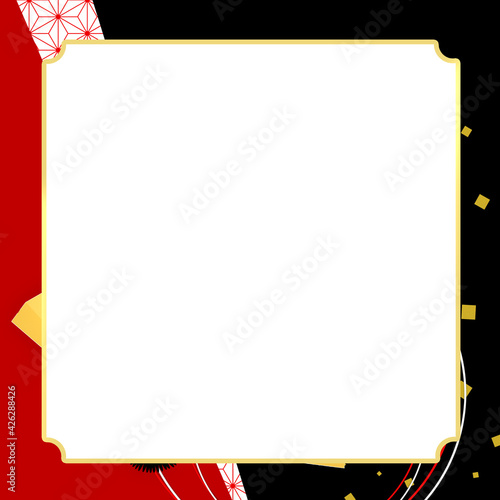 フレーム　和風フレーム　和柄フレーム　額縁　額　テキストスペース