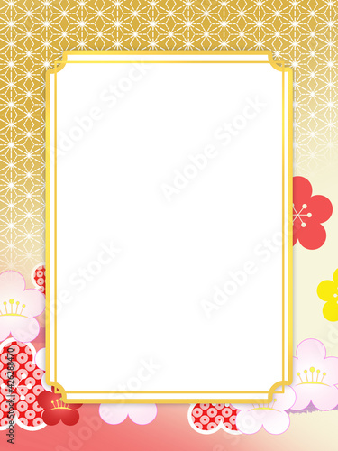 フレーム　和風フレーム　和柄フレーム　額縁　額　テキストスペース