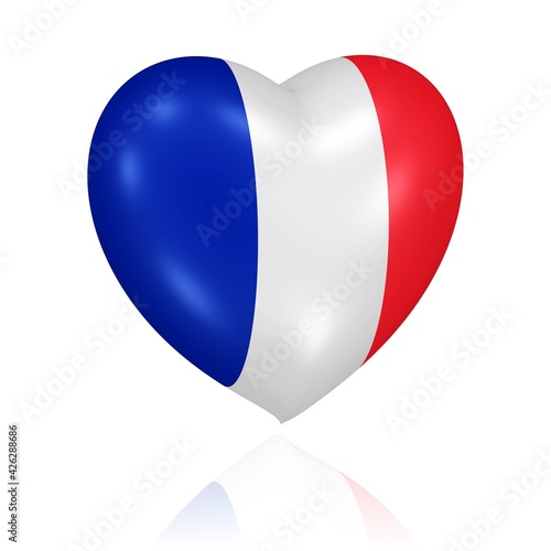 Herz in den Farben der französischen Flagge