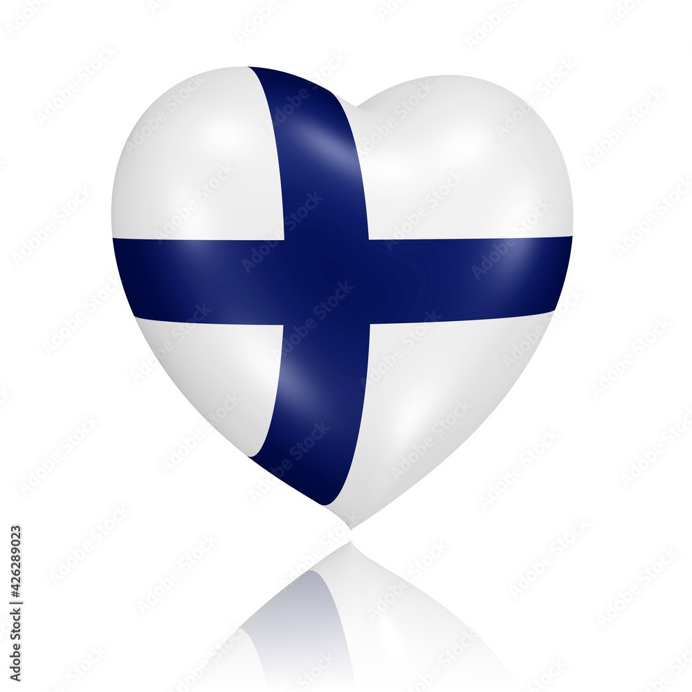Herz in den Farben der Flagge Finnlands Herz in den Farben der Flagge Finnlands