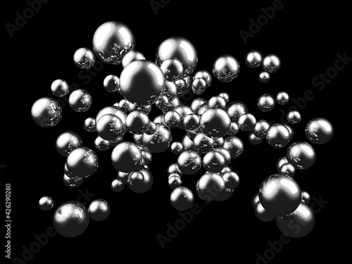 Chrome metallic glossy globes balls wallpaper © VERSUSstudio