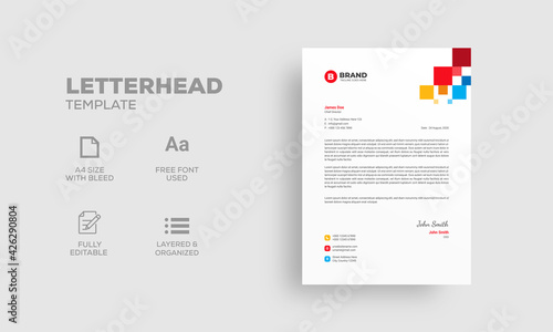 Colorful business letterhead design template