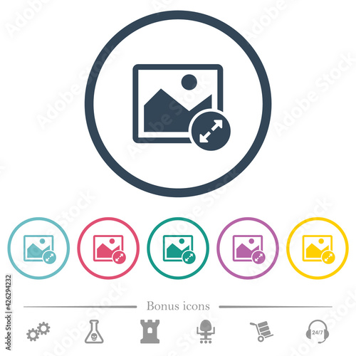 Resize image large flat color icons in round outlines