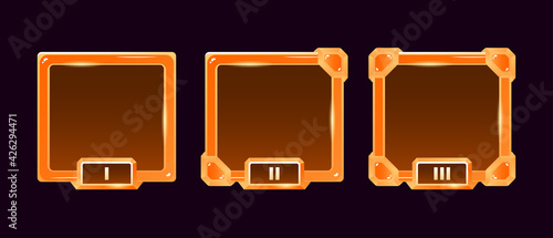 set of golden jelly game ui border avatar frame with grade for gui asset elements