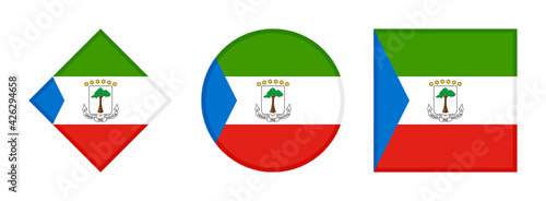 equatorial guinea flag icon set. isolated on white background	