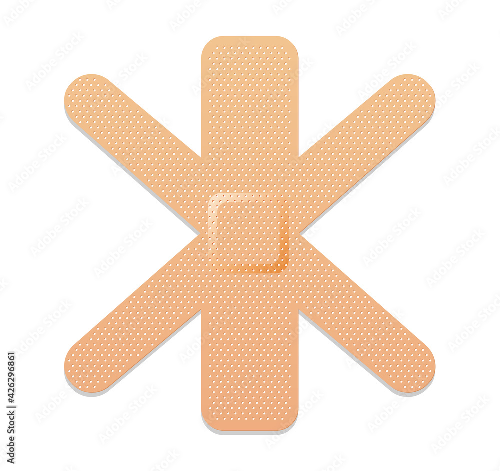 Medical plaster. Adhesive bandage or sticking plaster. Medical band aids protection patch for first aid. Protection and care. cartoon plaster on white background Medical plaster. Adhesive bandage or sticking plaster. Medical band aids protection patch for first aid. Protection and care. cartoon plaster on white background