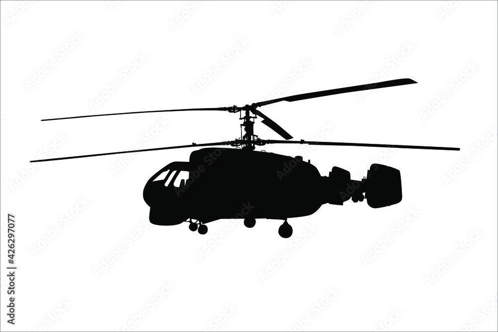 Fototapeta premium Vector silhouette of a helicopter