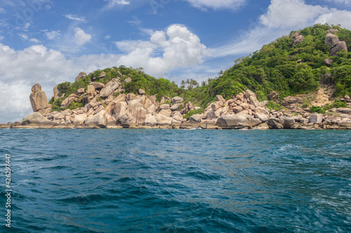 Beautiful landscape of viewpoint in sunny day at Koh Nang Yuan Island