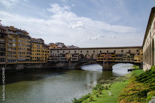 View of the Ponte Vecchio in Florence from the river © Andres