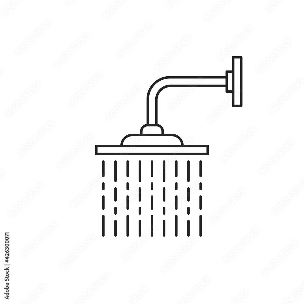 thin line overhead shower black icon thin line overhead shower black icon
