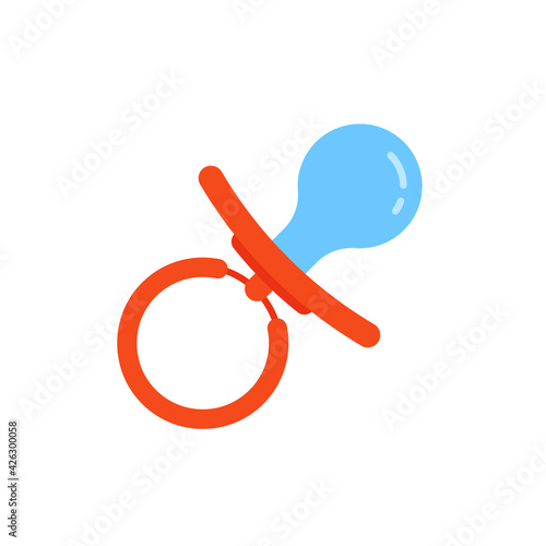 colored soother or pacifier simple icon