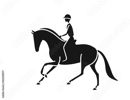Equestrian vector logo, athlete on a horse