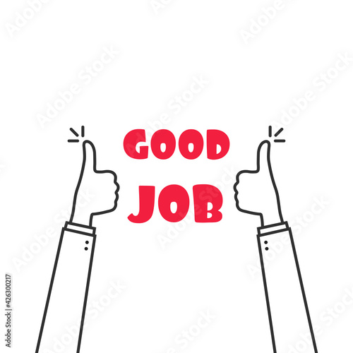 two thumbs up fingers like good job