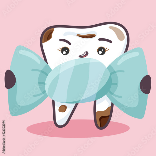 a tooth with caries likes sweets.
