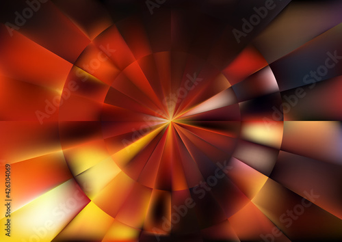 Black Red and Orange Geometric Illusion Background Vector Art