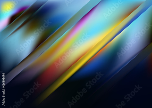 Abstract Red Yellow and Blue Diagonal Shiny Lines Background Vector Graphic