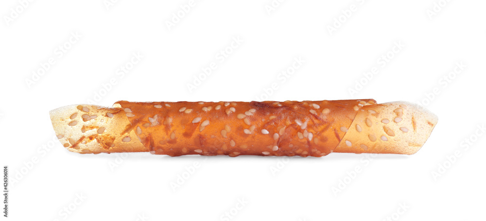 Delicious fruit leather roll isolated on white Delicious fruit leather roll isolated on white