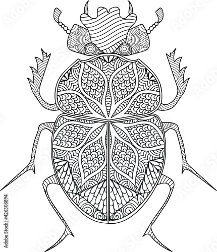Insects Mandala vector and coloring page