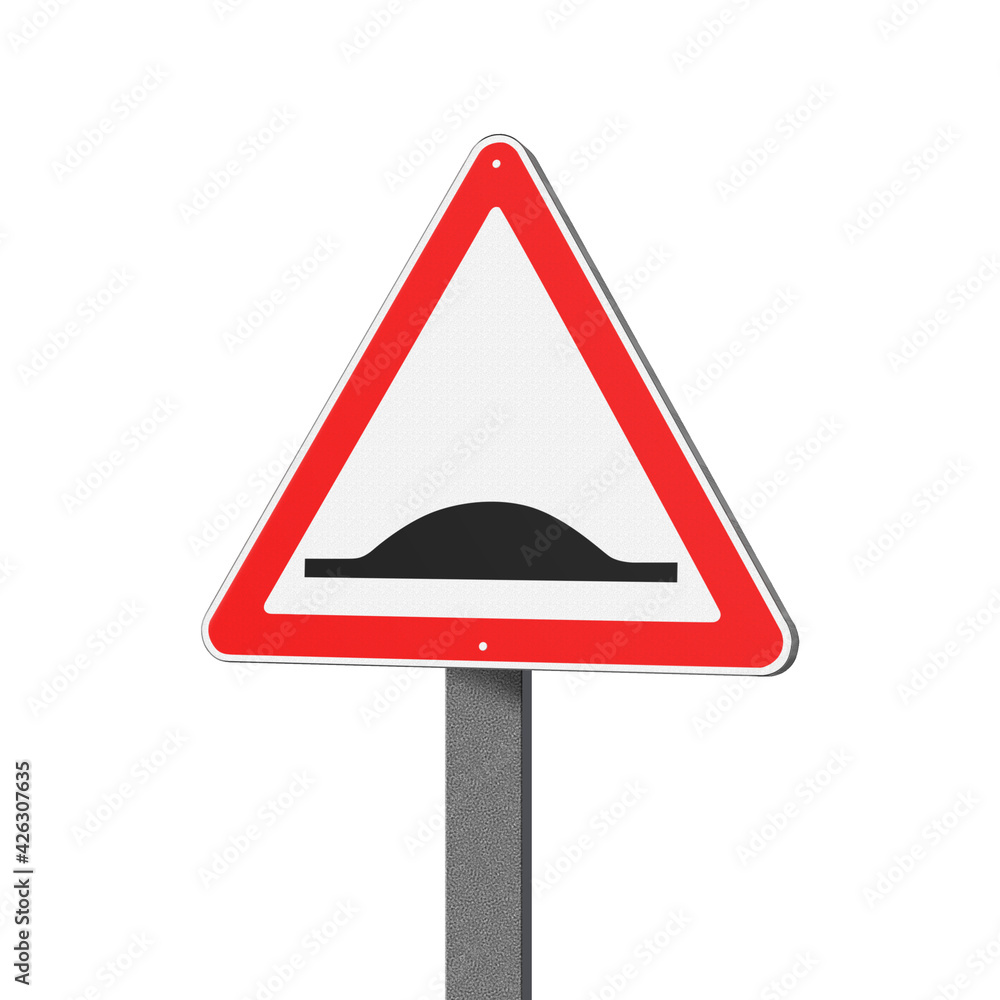 Road sign Speed Bump isolated on white, illustration Road sign Speed Bump isolated on white, illustration
