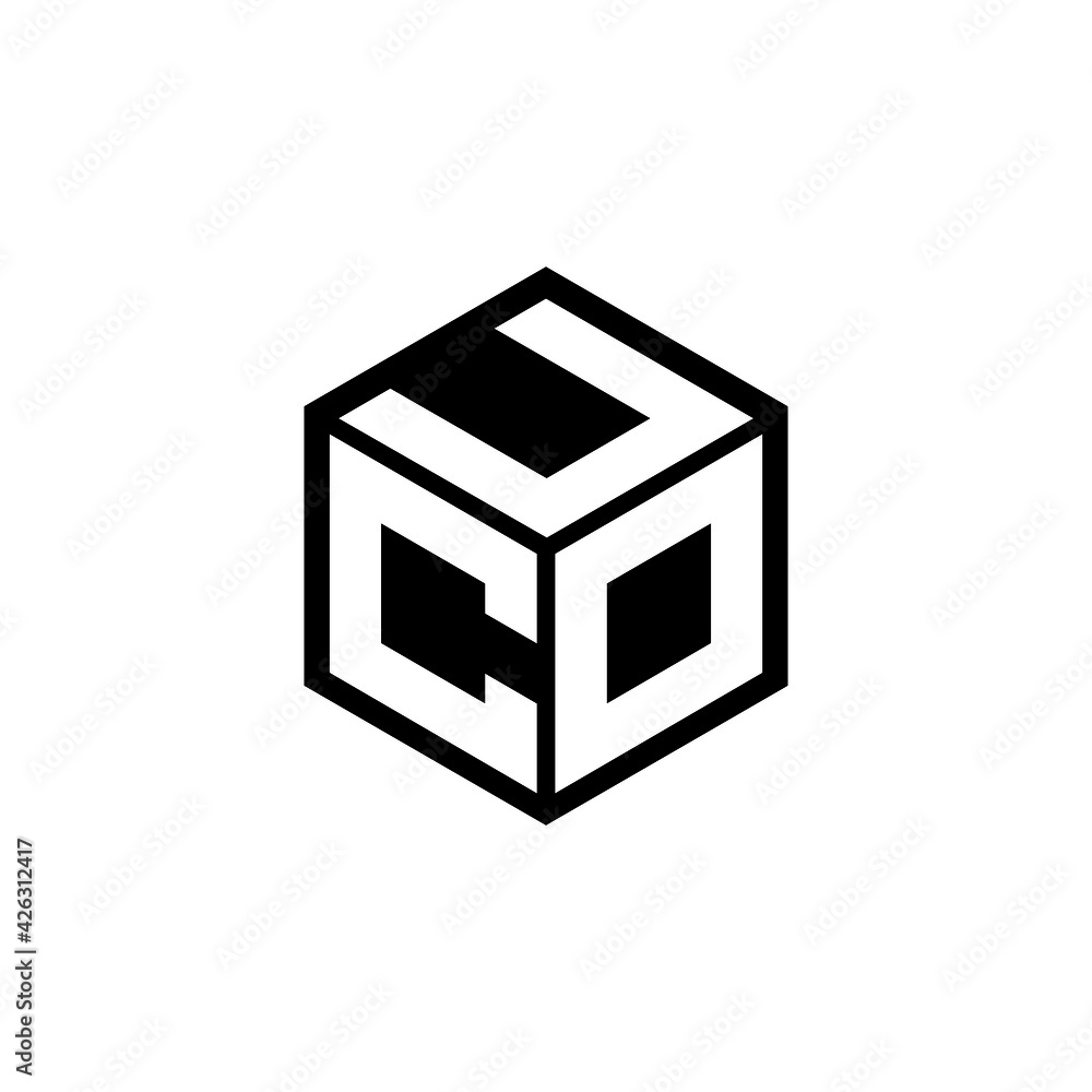 CDU letter logo design with white background in illustrator, cube logo