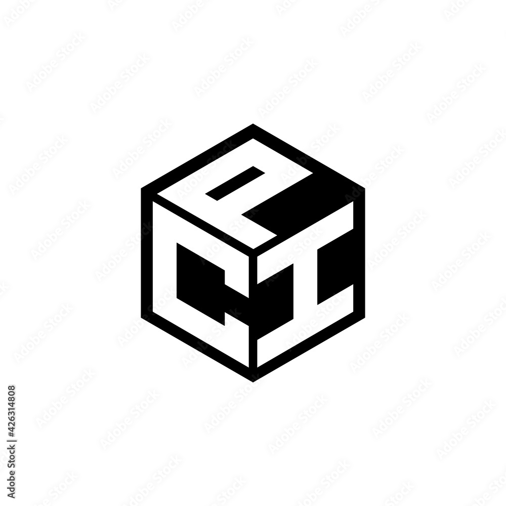 CIP letter logo design with white background in illustrator, cube logo ...