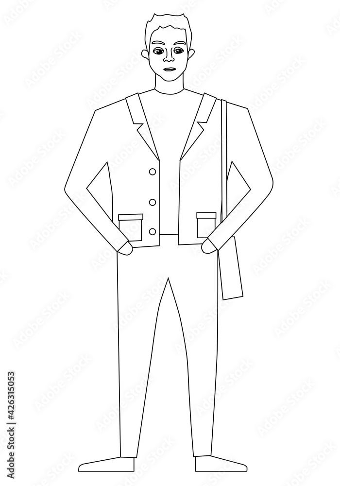 Man standing cartoon character isolated - vector Man standing cartoon character isolated - vector