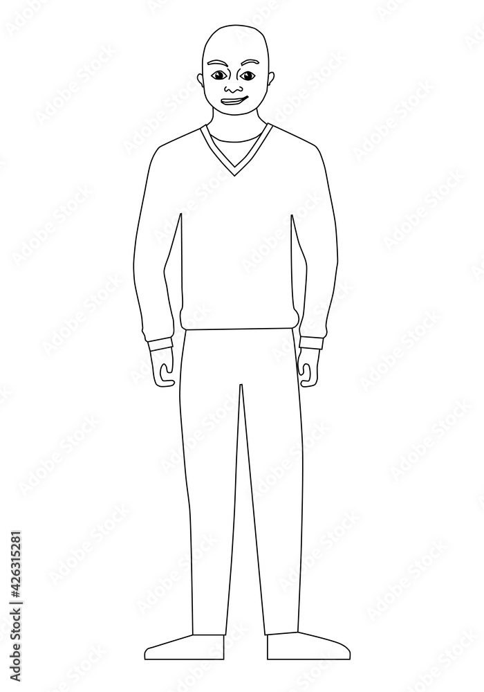 Man standing cartoon character isolated - vector Man standing cartoon character isolated - vector