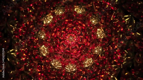 kaleidoscope abstract geometric shapes inside mirror toy