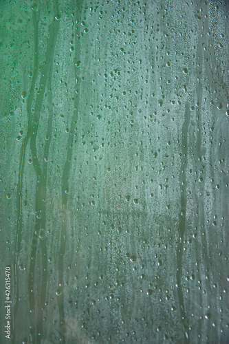 Tablou pe pânză Water drops on the steambath glass