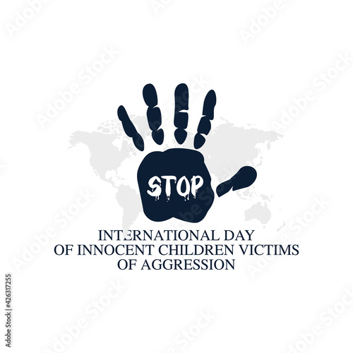 vector graphic of international day of innocent children victims of aggression good for innocent children victims of aggression celebration. flat design. flyer design.flat illustration.