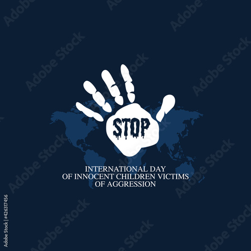 vector graphic of international day of innocent children victims of aggression good for innocent children victims of aggression celebration. flat design. flyer design.flat illustration.