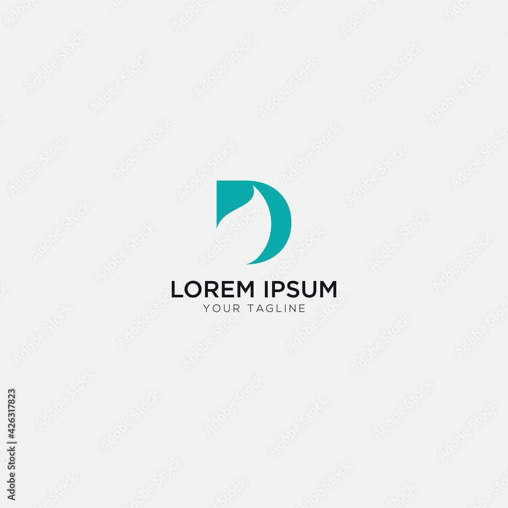 abstract Leaf and D letter Logo simple modern abstract Leaf and D letter Logo simple modern