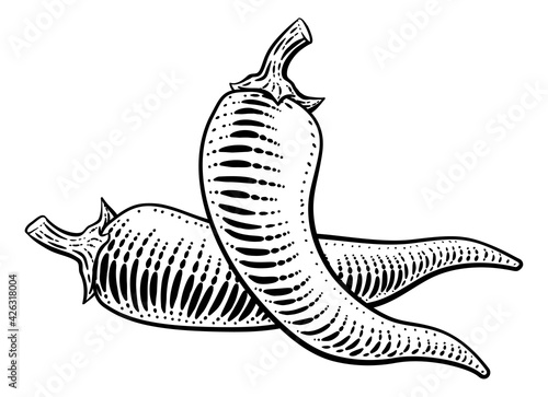 Pepper Vegetable Vintage Wo...