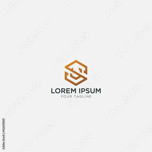 Free Download S V letter logo hexagonal monogram - GFXLoad