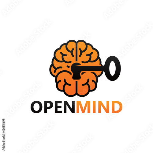 Key open mind logo template design