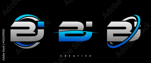 BI Letter Initial Logo Design Template Vector Illustration