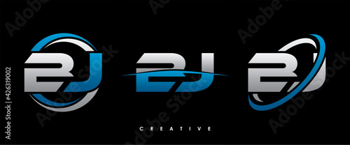 BJ Letter Initial Logo Design Template Vector Illustration