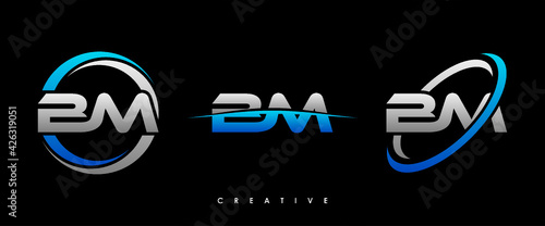 BM Letter Initial Logo Design Template Vector Illustration