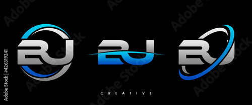 BU Letter Initial Logo Design Template Vector Illustration