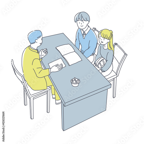 専門家の説明を受ける夫婦