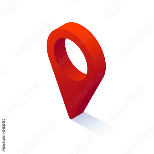 Vector illustration.  Geotag icon are isolated on a white background. Isometric style.
