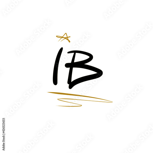 iB initial handwriting logo for identity