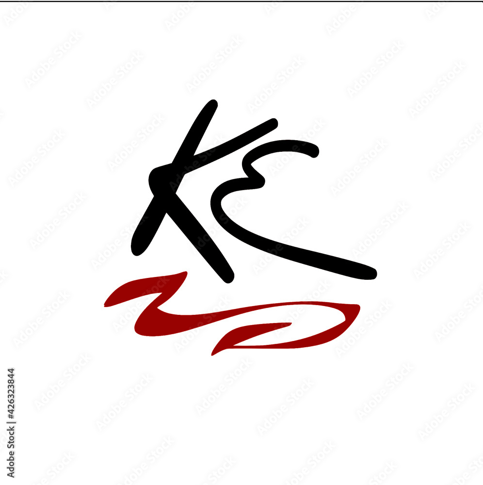 KE initial handwriting logo for identity KE initial handwriting logo for identity