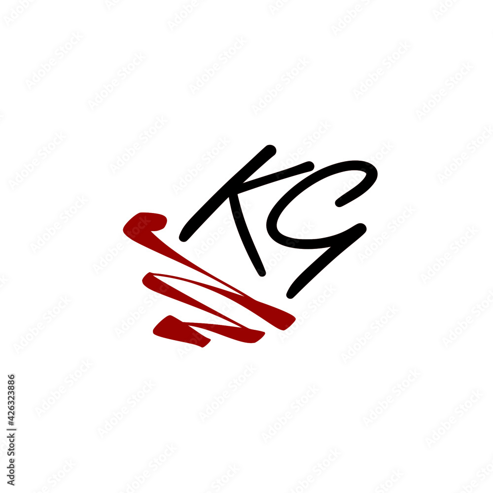 KG initial handwriting logo for identity