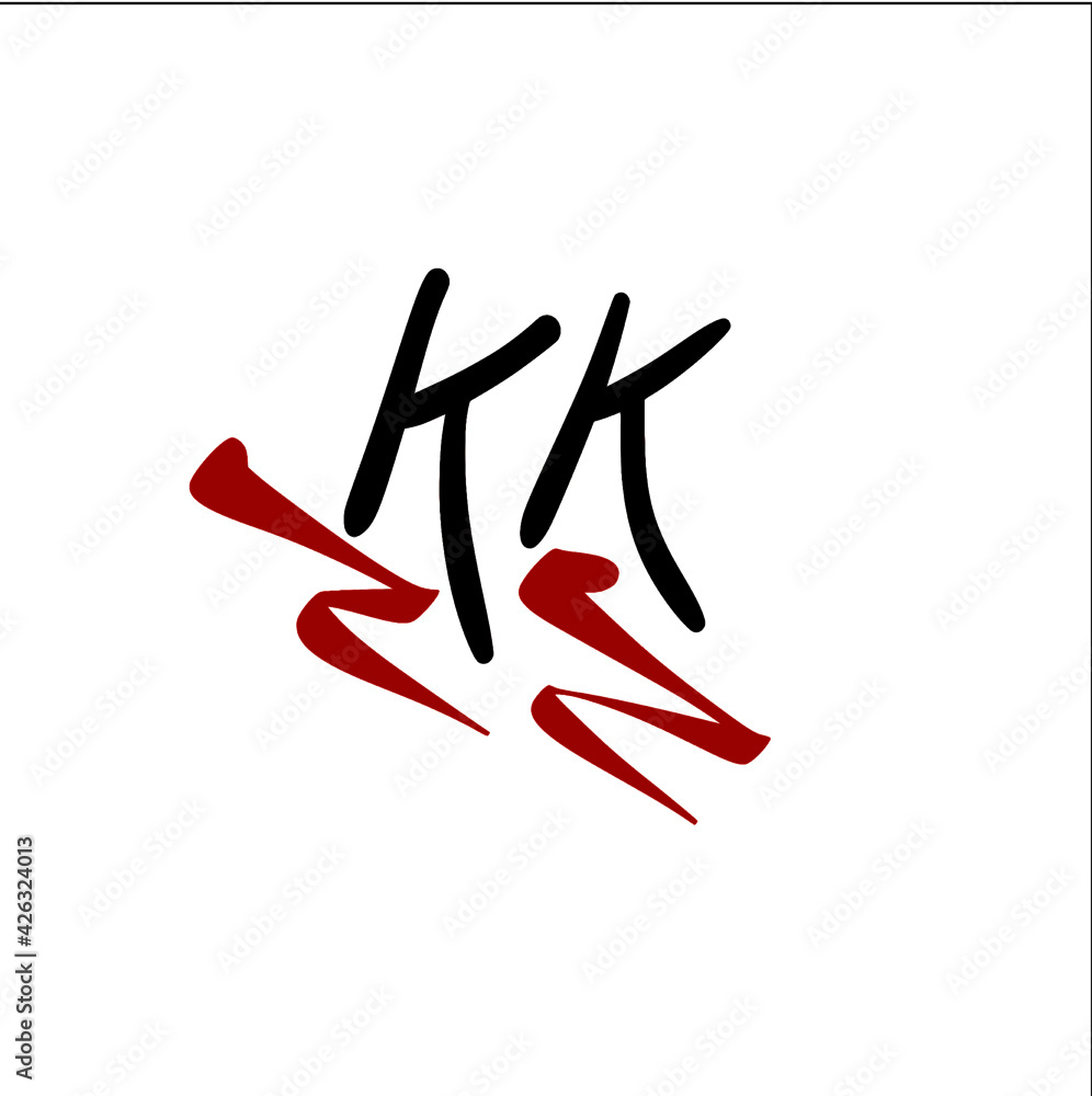 KK initial handwriting logo for identity KK initial handwriting logo for identity