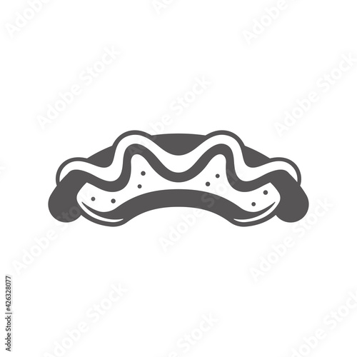 Hot dog silhouette isolated on white background vector illustration