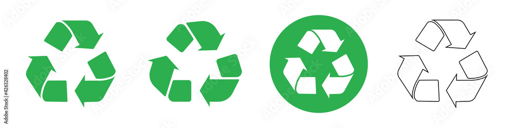 Grunge green eco recycling trash can icon shape. Isolated on white background. Vector illustration image. Grunge green eco recycling trash can icon shape. Isolated on white background. Vector illustration image.
