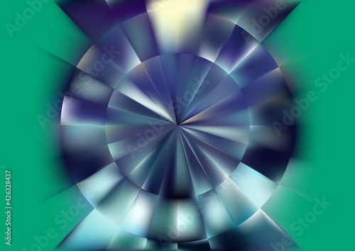 Blue Green and White Abstract Geometric Illusion Background