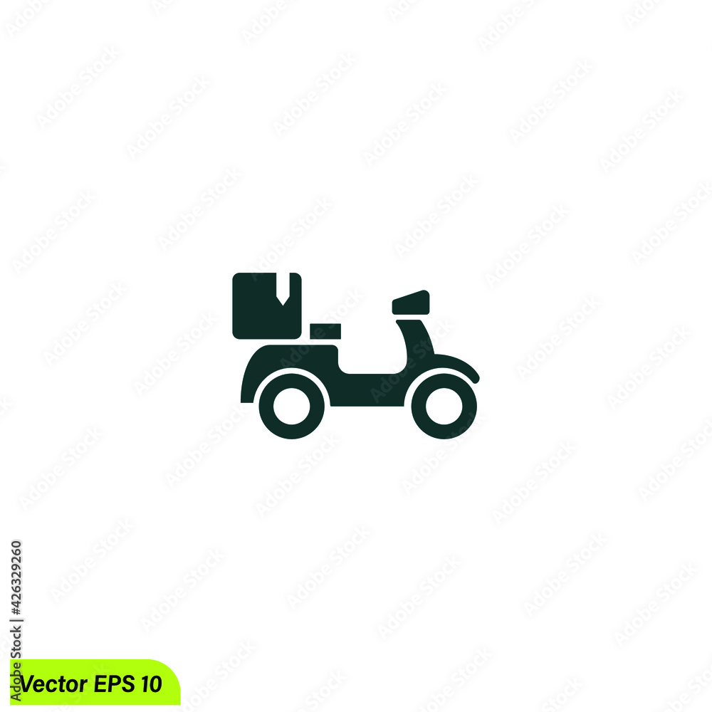 motorbike delivery icon simple design element